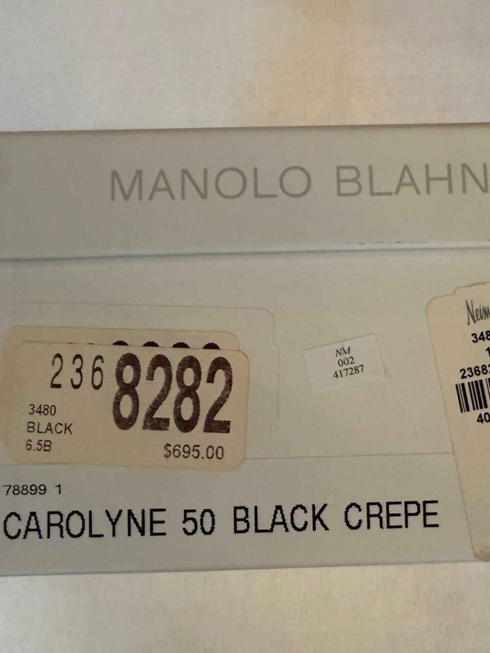 Manolo Blahnik Carolyne 50 Black Crepe Slingback Pumps Size US size 6.5 - Picture 10 of 12